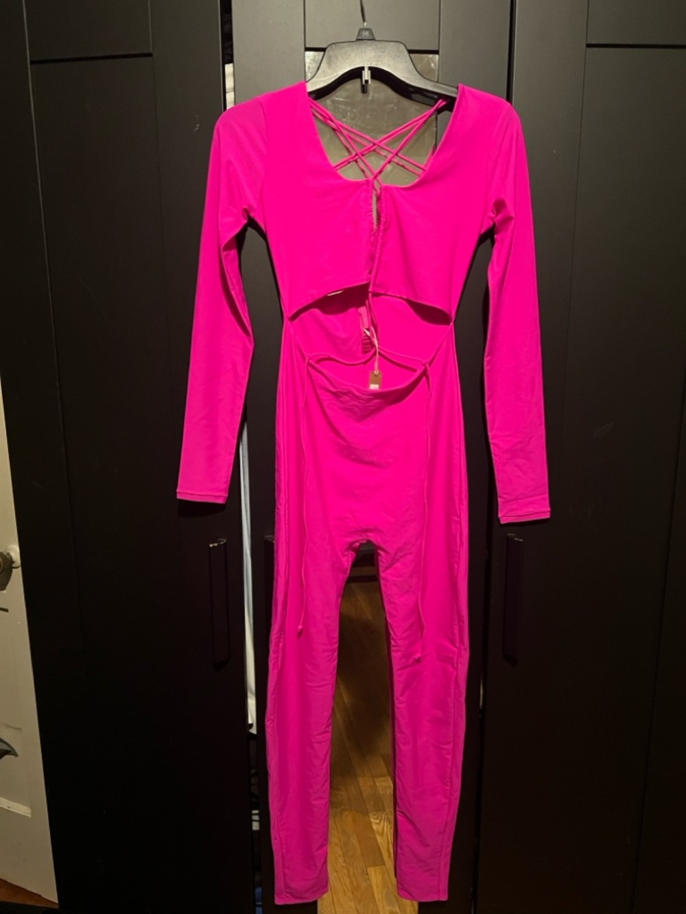 SKIMS Fuchsia Lace-Up Catsuit